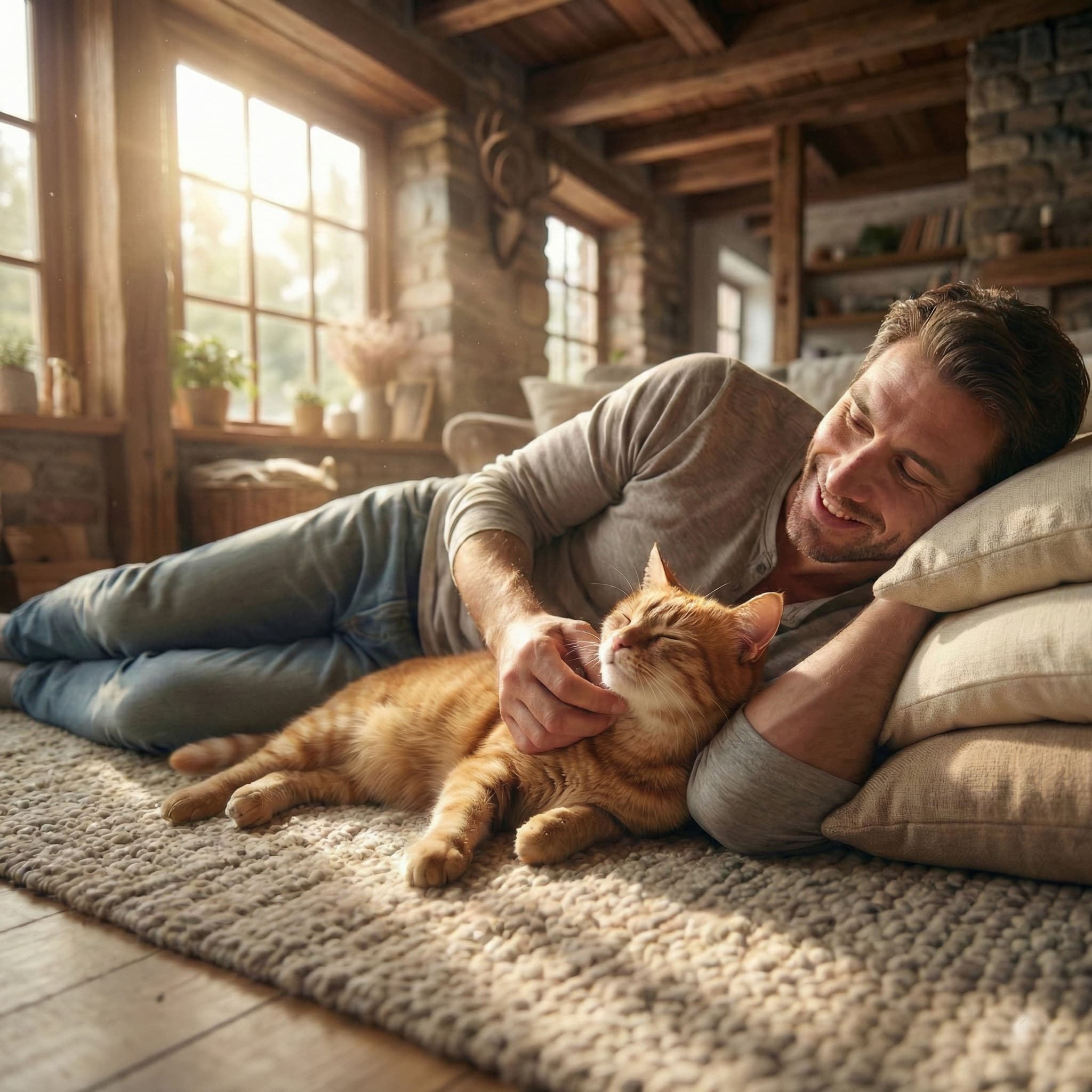 Momento feliz con mascota